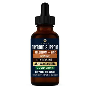 Thyroid Support Drops Selenium Zinc Iodine L-Tyrosine Ashwagandha for Metabolism & Hormone Support