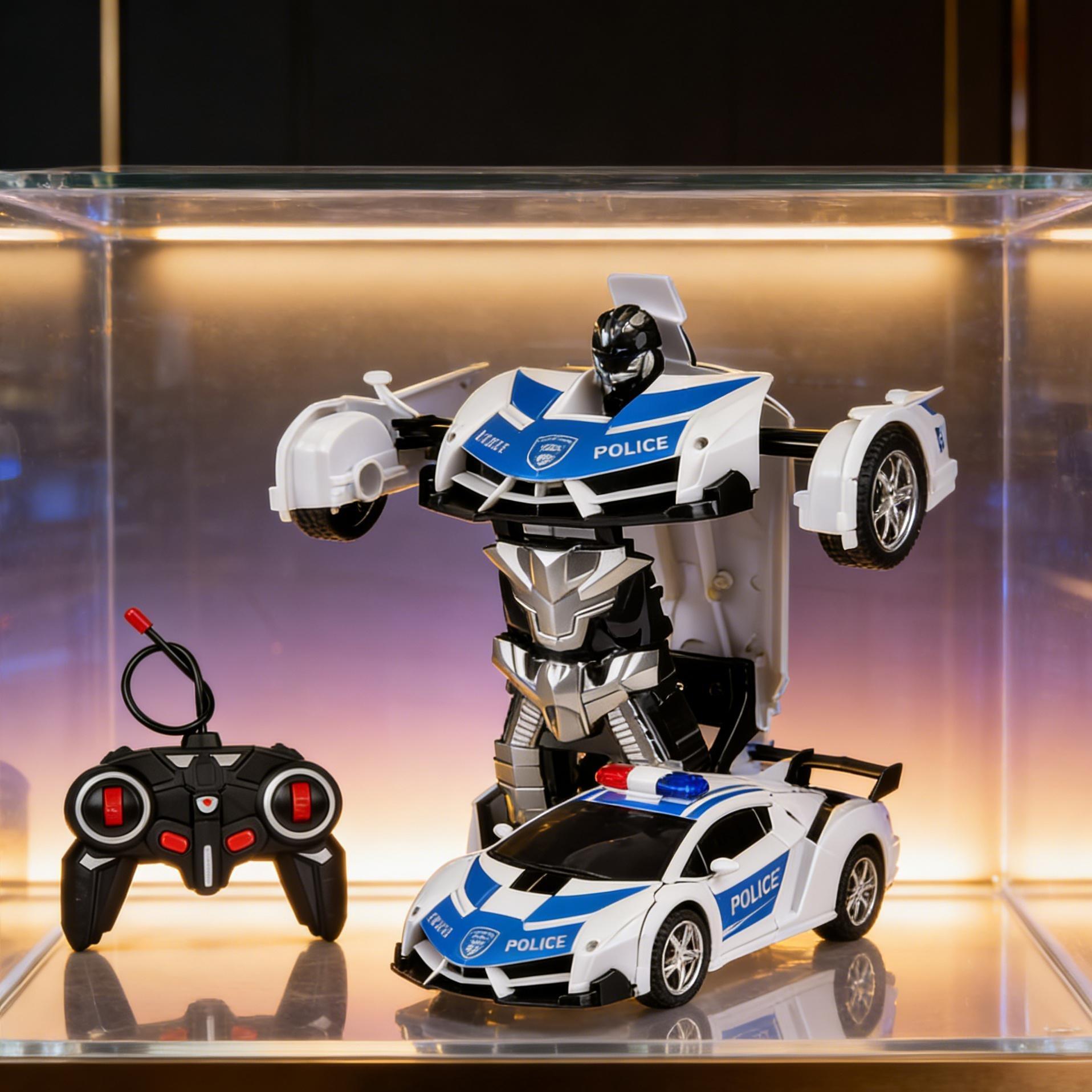 Transforming Remote Control Police Car Robot - 2 Modes RC Toy with Smooth Deformation，Action-Packed Toy for Endless Adventure