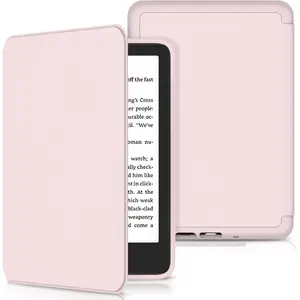 SQ-PCS007 Case for All-New 6 inch Kindle (11th Generation, 2024/2022 Release),  Slim PU Leather Cover with Magnetic TPU Back and Auto Sleep/Wake, Not for TCL Remarkable Kobo -Light Pink