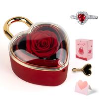 Red Soap flowers jewelry box+ring