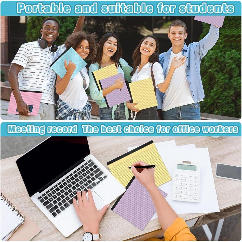 4 count 9.5" x 11" Legal Pads College Ruled Lined Pad 80 GSM Pastel Colored Notepad 40 Sheets Horizontal Lined Notebooks for Writing  Office School Work Business  Grocery Lists