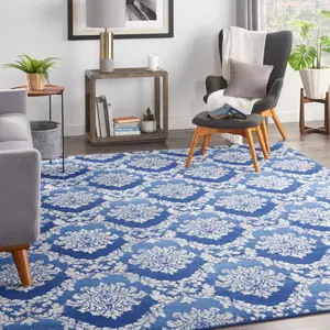 Nourison Whimsicle Oversized Damask Soft Low Pile Machine Washable Indoor Area Rug, Low Pile Rugs, Machine Washable Rugs