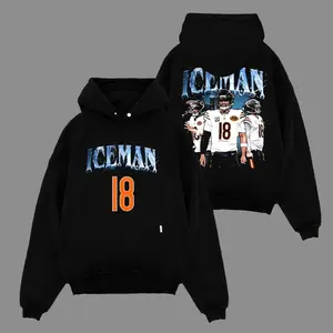 Caleb Williams - Iceman 18 Game Day Fit For Bears Nation Cotton Hoodie Sweatshirt T-Shirt (Made In US), King Caleb Fans Outfit, Bears Fans Shirt, Gift For Football Fans, Football Graphic Hoodie