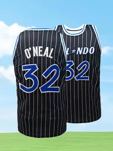 Men's #1 Striped Basketball Jersey, Loose Fit Breathable Sleeveless Vest, Athletic Tops, Embroidered Unisex  for Training, Competition & Casual Wear Sports Top, Sports Clothing