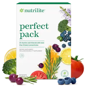 Nutrilite Perfect Pack 60 Packets – Daily AM & PM Vitamin Supplement Packs with Plant-Based Nutrients for Wellness Support
