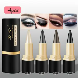 4pcs Waterproof Eyeliner Gel Set, Eyeliner For Waterline, Quick-Dry Matte Liquid Eyeliner Pencil, Long-Lasting Smudgeproof Eye Makeup for Daily Use