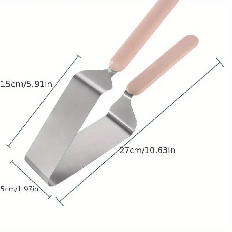 1pc Stainless Steel Cake Server, Metal Cake Slicer, Cake Turner, Food Contact Safe Baking Tool, Modern Simple Design for Home and Hotel Use, Triangle Cake Transfer for Eid Mubarak, Baking Utensils Supplies