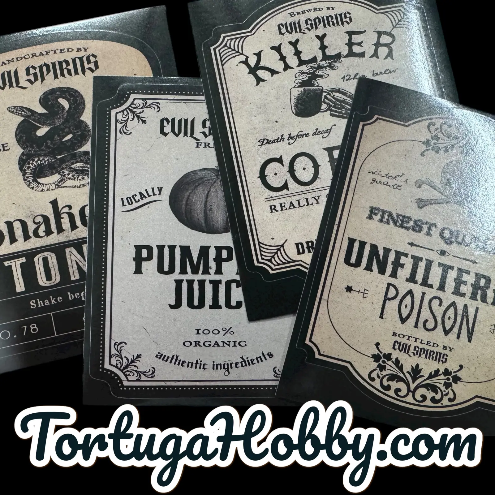 Wicked Spirits Bottle Label Stickers - Create Fun Bottles or Decorate Anything