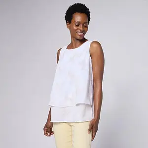 DG2 by Diane Gilman Printed Mixed Media Easy Tank