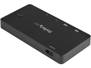 StarTech.com SV211HDUC 2 Port USB C KVM Switch - 4K 60Hz HDMI - Compact Dual Port UHD USB Type C Desktop Mini KVM Switch with USB C Cables - Bus Powered - MacBook iPad Pro ThinkPad IdeaPad EliteBook (SV211HDUC)