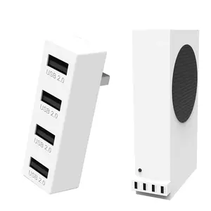 Mcbazel 4 Port USB Hub 2.0 for Xbox Series X/S - Portable High-Speed USB Hub Distributor Expansion Adapter Kit Compatible with Xbox Series X/S Console - White