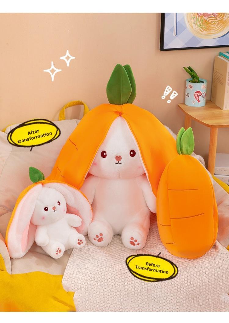 Cute Strawberry Bunny Plush Toy, Soft Kawaii Stuffed Animal, Hug Pillow & Bed Decoration, Furry Friends Plush Doll, Ideal Birthday Gift for Kids & Girls