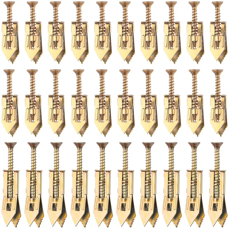 200PCS Self-Drilling Drywall Anchors Kit -expansion bolt Serrated Expansion Wall Mounting Screws galvanized expansion bolts fixing curtain drywall anchors self tapped screws anchor wall anchors for drywall Carbon Steel Anchors premium case