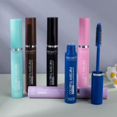 Women's 4-Color Colored Mascara Multi-Pack Set (Pink, Blue, Purple, Brown) - Waterproof, Long-Lasting, Smudge-Proof, Clump-Free, Featherlight Volumizing Tubing Mascara with Doll Eye Effect, Compact Travel-Friendly Cosmetic, Ideal for Daily Makeup, Gifting