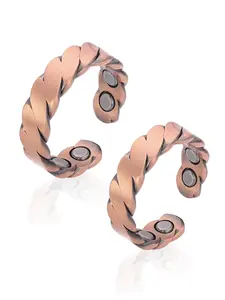 Men's 99.99% Pure Copper Magnetic Ring, Statement Multi Ring, 3800 Gauss Strength, Elegant Plant Pattern Design, All-Season Wear, Ideal Gift for Him