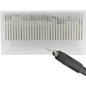 Luo ke 30 count  Burr Set, 3/32'' Shank  Mounted Stone Carving Bits fits for Dremel Rotary Tools