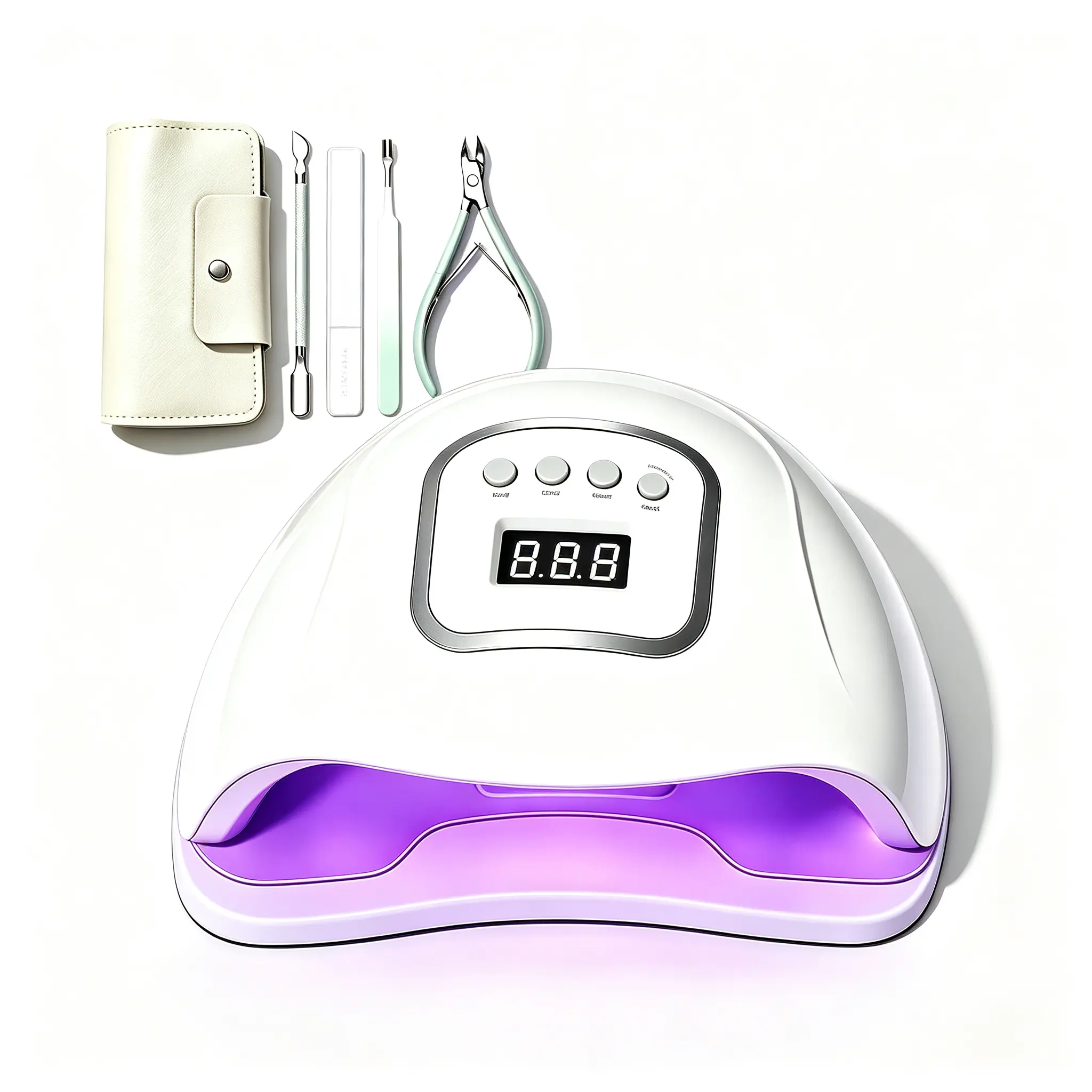 Professional Cordless Nail Lamp Kit with Clippers - Rechargeable Manicure Set for Beginners, Salon Quality at Home,Portable Nail Drill & Lamp Kit - All-in-One Manicure Tools Set with Clippers, Ideal Gift for Her