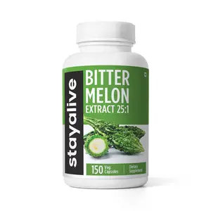 STAY ALIVE Bitter Melon Capsules, 25:1 Concentrated Extract with 10% Bitter Principles, 150 Pills, Vegan, Non-GMO & Gluten-Free Supplement