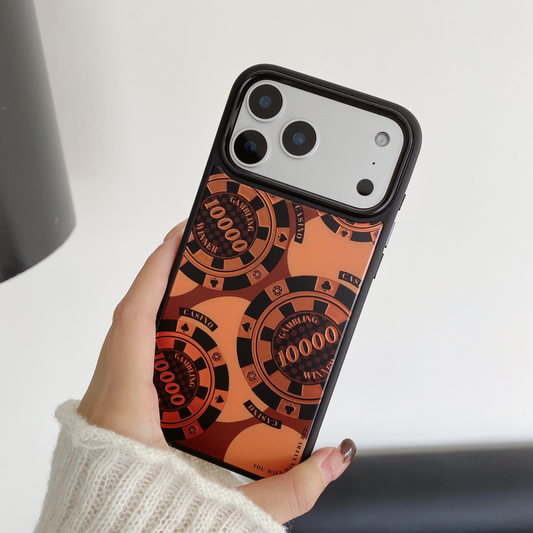 Lucky Coin Pattern Magnetic Phone Case — Compatible with iPhone 17/16/15/14/13/12/11 Pro Max — Shockproof Protective Cover with Lens Protection — Unisex Design — Scratch-Resistant and Drop-Proof