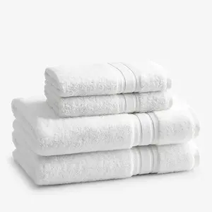 The Company Store Turkish Cotton 4-Piece Bath & Hand Towel Set – White, Soft and Absorbent Towels for Bathroom