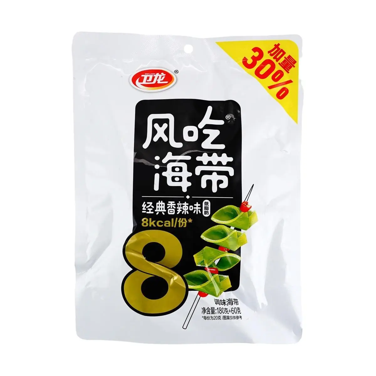 Weilong Spicy Kelp Snacks - Low Fat, Low Calorie, 240g Pack - Authentic Chinese Flavor