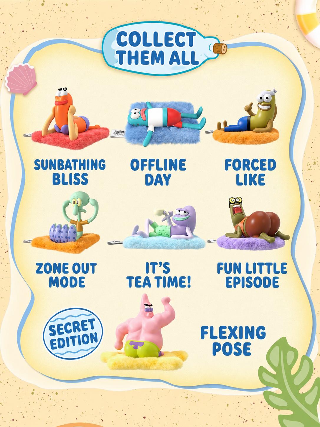 SpongeBob SquarePants Bikini Bottom Residents Summer Lazy Scented Plush Collection Adorable Flocked Plush Figure Official Themed Collectible Ideal Display Decor And Gift For Animation Fans