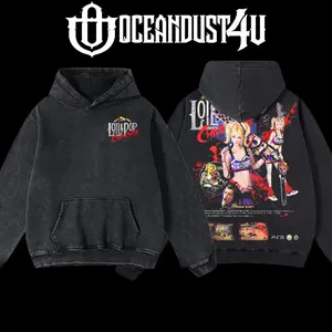 OceanDust4U 'Lollipop Chainsaw' Hoodie - 100% Premium Cotton, Oversized Fit, Pre-Washed, Classic Top, American Made, Unisex, 230gsm Heavyweight