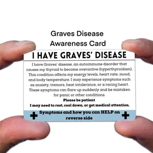 Graves' Disease Medical Card for Awareness - Informative Card with Symptoms and Help Information