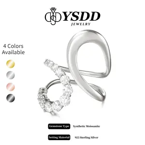 【#596 Super Swirl】Full Moissanite Edgy Fashion Swirl Ring vvs Synthetic Moissanite Rings in 925 Sterling Silver