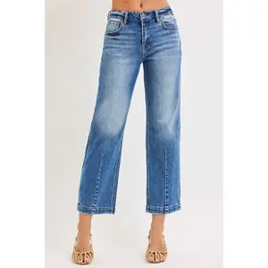 RISEN High Rise Crop Boyfriend Tapered Jeans