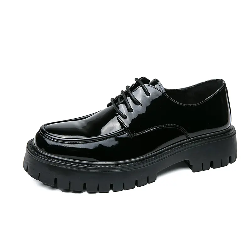 Men's fashionable PU leather shoes, one-piece loungewear shoes, casual loafers, elegant and lightweight casual shoes, men's business shoes, round-toed shoes.