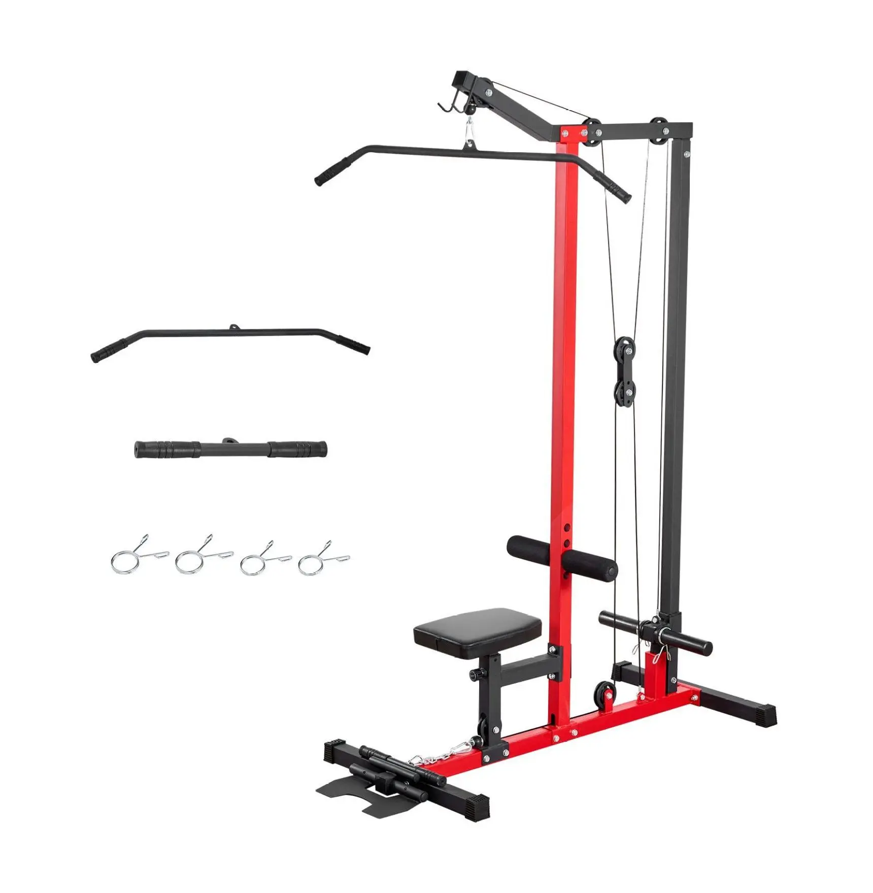 Lat Pulldown Machine, 2-in-1 Cable Machine Home Gym - 500lbs Capacity, Adjustable Seat & Foam Roller, Lat Tower for Back, Chest, Tricep Default