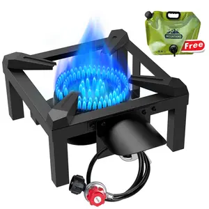 10" High-Pressure Propane Burner–100,000 BTU Single Gas Stove with Water Bag, Adjustable Hose (4.1ft) & Regulator – Ideal for Backyard Cooking, Home Brewing, Turkey Fry & Wok tiktokshopspringglowup picnic cooker emergency protable camp stove