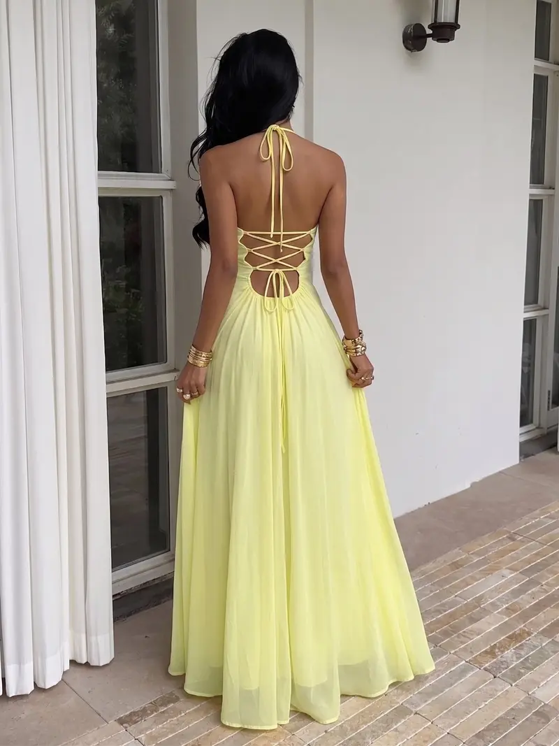 woven lace dress Modern Fit Maxi Pleated Drop Waist Dress