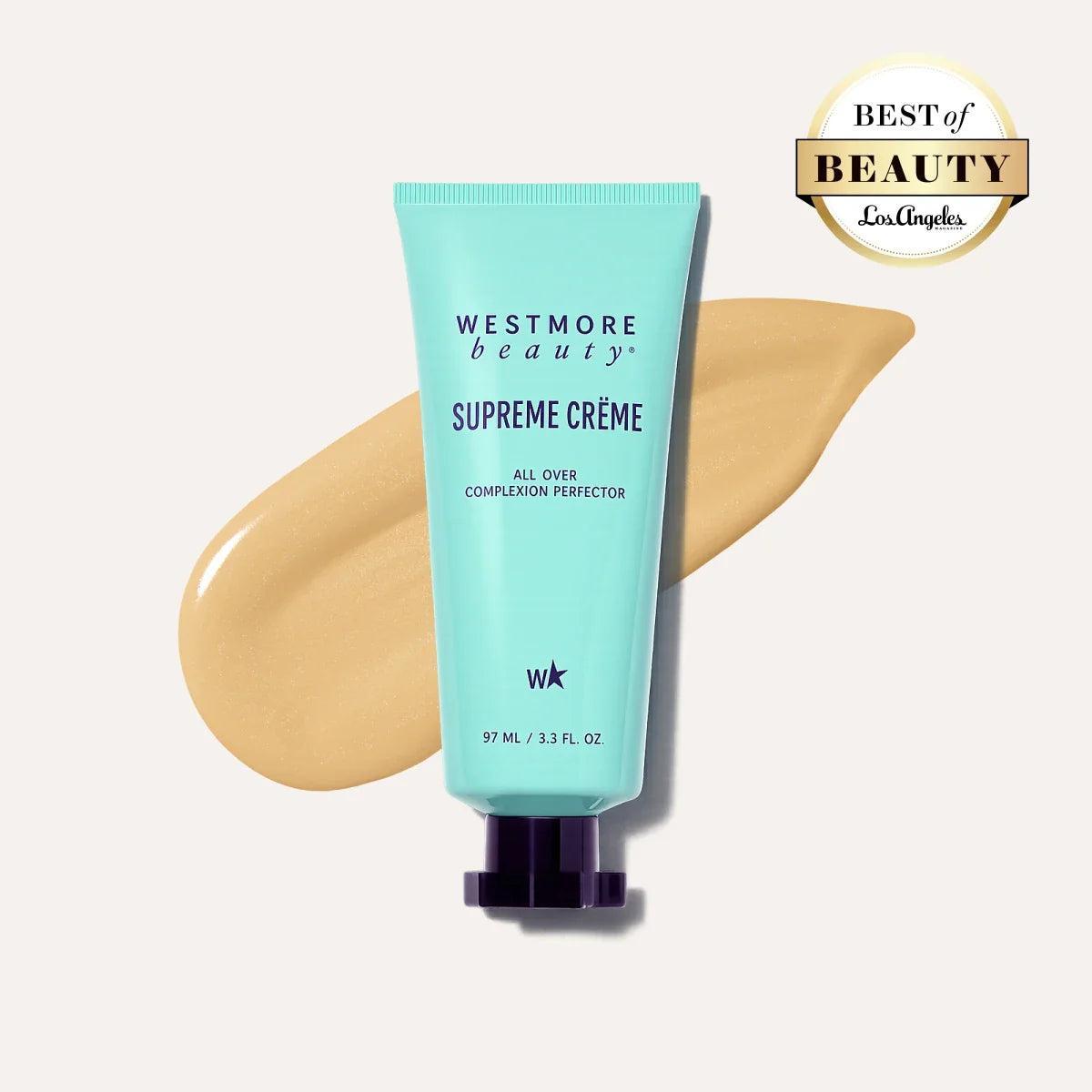 Westmore Beauty Supreme Crème 3.3oz – All-in-One Moisturizer, Concealer & Flawless Coverage with Hyaluronic Acid, Lightw