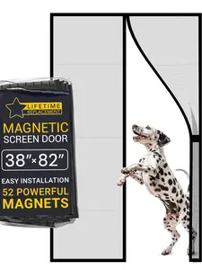 Flux Phenom Magnetic Screen Door - 38"x82", 26 Magnets, 1 Easy Install Kit, Pet Friendly, Pet Scratch Resistant, Bug Proof