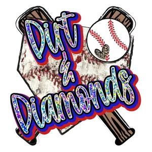 Shinny Dirt and Diamonds Choose either Baseball Or Softball Direct To Film Print, DTF Print, Ready To Press For T-Shirts