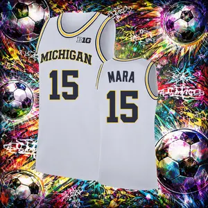 Men's #15 Aday Mara Michigan Wolverines College Basketball Jersey