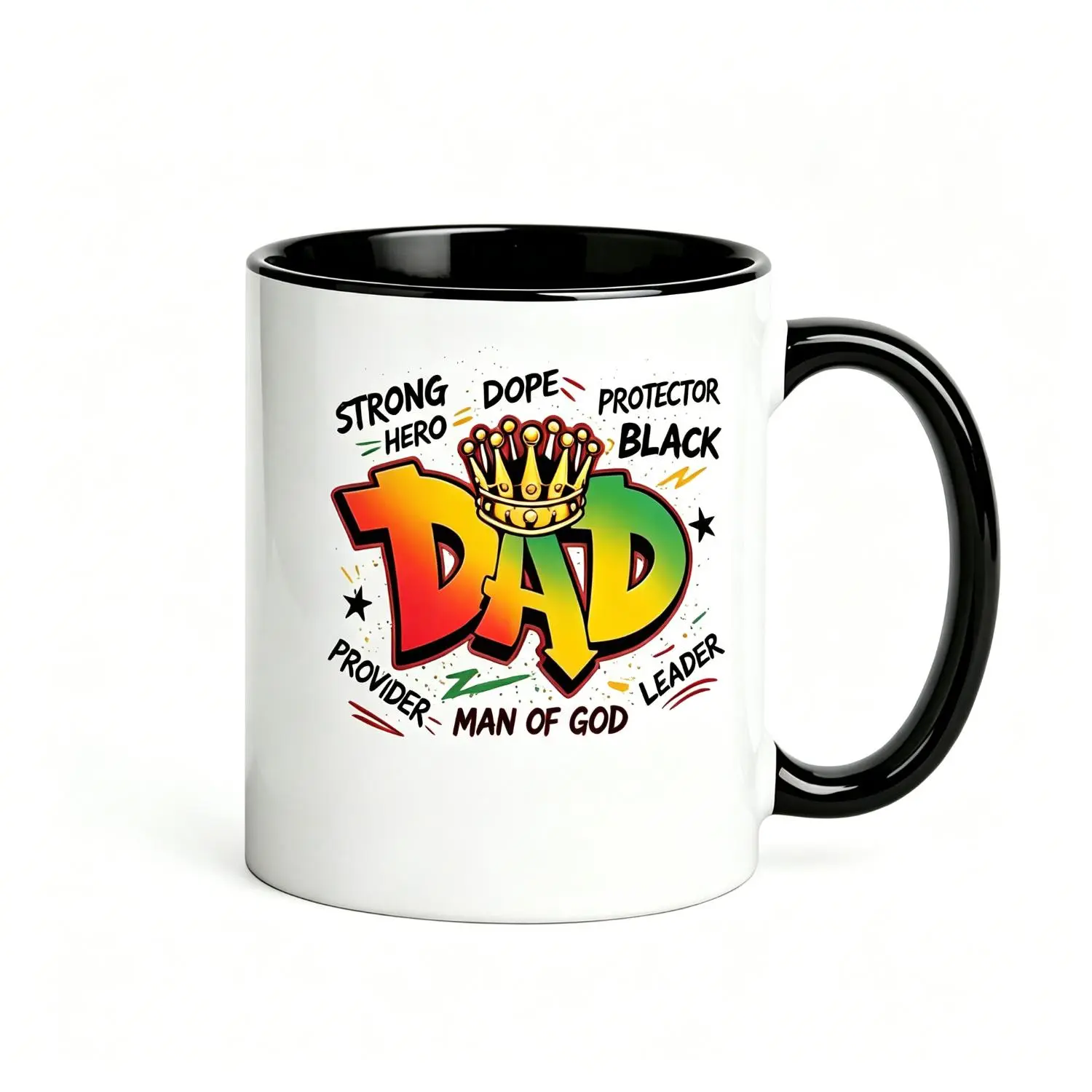 Strong Dad Reusable Coffee Cups Black Dad Ceramic Cup Man Of God Ceramic Cup Fathers Day Gift For Black Dad Juneteenth Dad Ceramic Cup