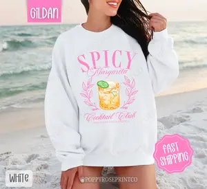 Spicy Margarita Sweatshirt, Cute Cocktail Sweater, Trendy Margarita Crewneck