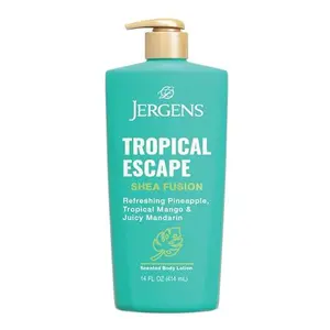 Jergens Shea Fusion Tropical Escape Body Lotion, Scented Lotion, Moisturizing Body Lotion made with Shea Butter and Vitamin E, 14 fl oz