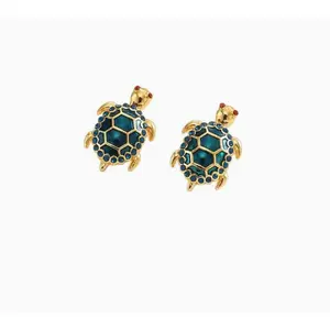 DB- Elegant Cute Turtle Earrings Inlaid Colorful Sparkling Rhinestone Bohemian Chic Turtle Ear Stud Party, Proms, Music Festivals, And Holiday Wear Accessories Earrings Fashion Accessory-DB