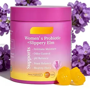 Her Juicy Hawaiian Pineapple Gummies Women’s Probiotics 60ct All in One Solution with Slippery Elm and Prebiotics & Lactobacillus Probiotic Blend for Women's pH Balance and Dryness -Hawaiian Pineapple Gummies 60 Counts Women's Probiotics
