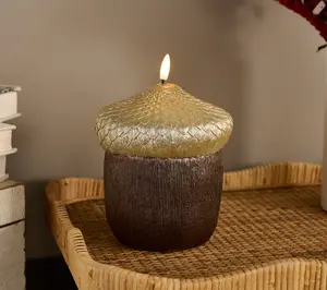 6" Metallic Acorn Flameless Candle by Kim Gravel