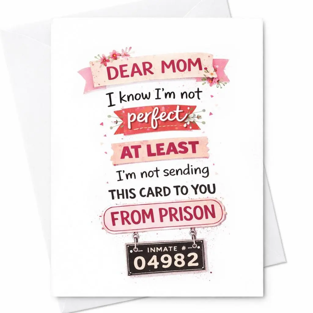 Funny Mom Card Not Sending From Prison Card Sarcastic Mothers Day Card Humor Mom Gift Adult Funny Greeting Card Rude Mom Joke Card From Daughter Son Dark Humor Card 5 x 7 Inch Greeting Card with Envelope Funny Mom Card Not Sending From Prison Card Sarcastic Mothers Day Card Humor Mom Gift Adult Funny Greeting Card Rude Mom Joke Card From Daughter Son Dark Humor Card 5 x 7 Inch Greeting Card with Envelope