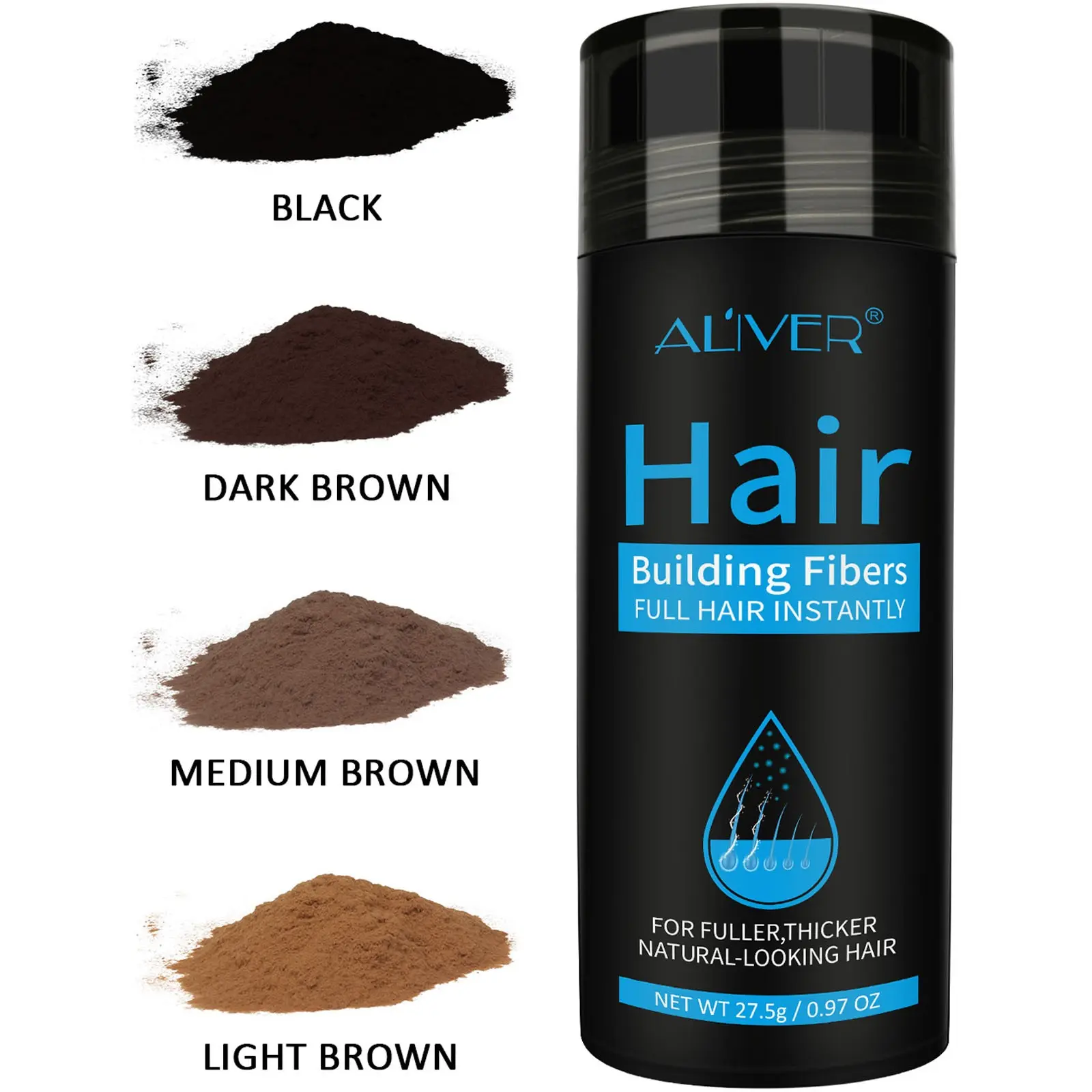 Hair Fiber Powder, Hair thickening powder, Hair Volume Powder, For Thinning Hair, Perfect for Both Men and Women, Electrostatic Technology Helps Fibers Naturally Bond to Your Existing Hair, Instantly Creating Full, Thick Hair