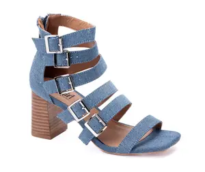 Buckle Down Denim Heel