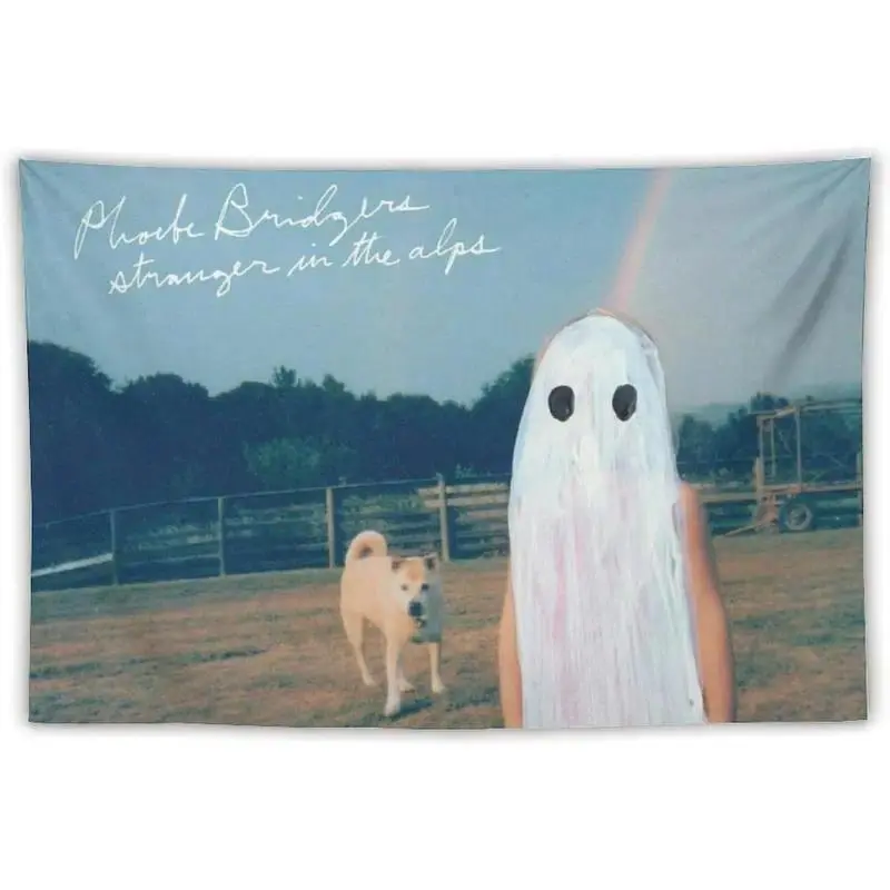 Phoebe Music Poster Bridgers Tapestry Album Cover Banner Posters Wall Art for Bedroom, College Dorm, and Home Decor - Decorative Hanging Flag Poster Party Design Birthday Anniversary Blue Brown bedroom decor tapestry chill room accessories tiktokshopsprin
