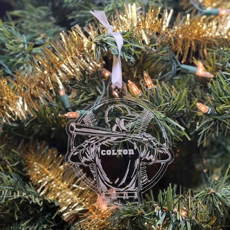 Personalized Baseball Ornament – Custom Engraved Acrylic Player Gift, Sports Christmas Keepsake for Athletes & Coaches