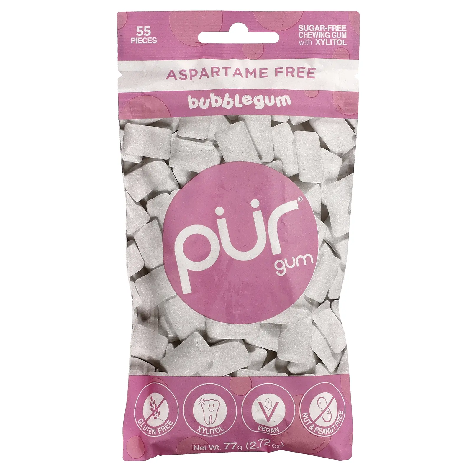 The PUR Company Sugar Free Chewing Gum, Bubblegum, 55 Pieces, 2.72 oz (77 g) The PUR Company Sugar Free Chewing Gum, Bubblegum, 55 Pieces, 2.72 oz (77 g)